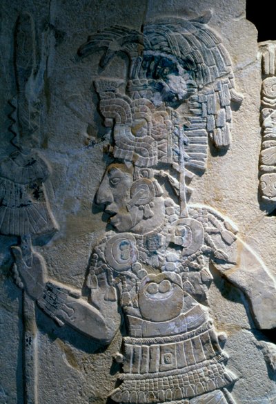 Low Relief Showing the Capture of Bolon Yoop by Kan Bahlam II, from Temple XVII, Palenque, 695 AD by Mayan